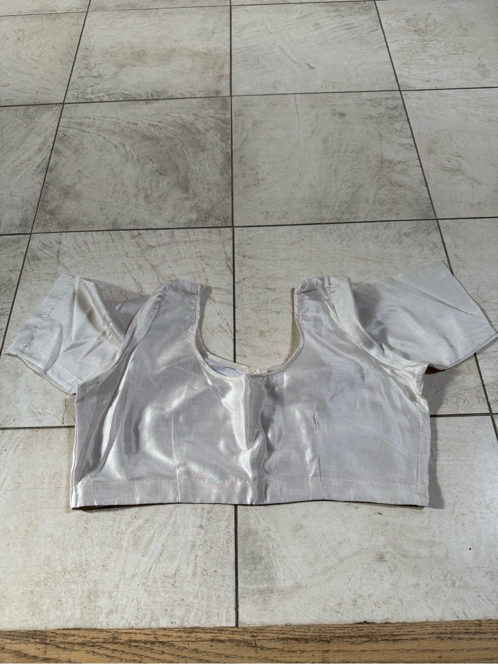 White Saree Blouse | Cotton Silk | Front Hook | Size 34